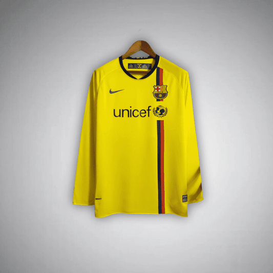 08/09 FC Barcelona Away Long Sleeve Kit from FootballPrestige.club - Premium Football Kits