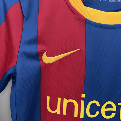 10/11 FC Barcelona Home Kids Size Kit from FootballPrestige.club - Premium Football Kits