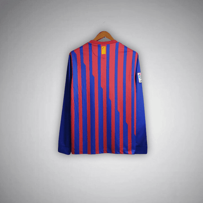 11/12 FC Barcelona Long Sleeve Home Kit from FootballPrestige.club - Premium Football Kits