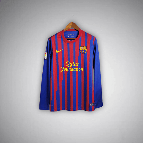 11/12 FC Barcelona Long Sleeve Home Kit from FootballPrestige.club - Premium Football Kits