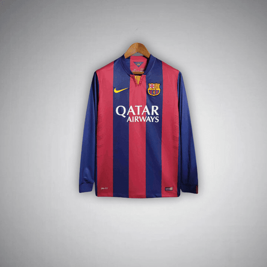 14/15 FC Barcelona Home Long Sleeve Kit from FootballPrestige.club - Premium Football Kits
