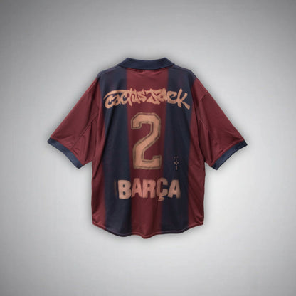 2000/01 FC Barcelona Retro x Cactus Jack Limited Edition Home Kit from FootballPrestige.club - Premium Football Kits