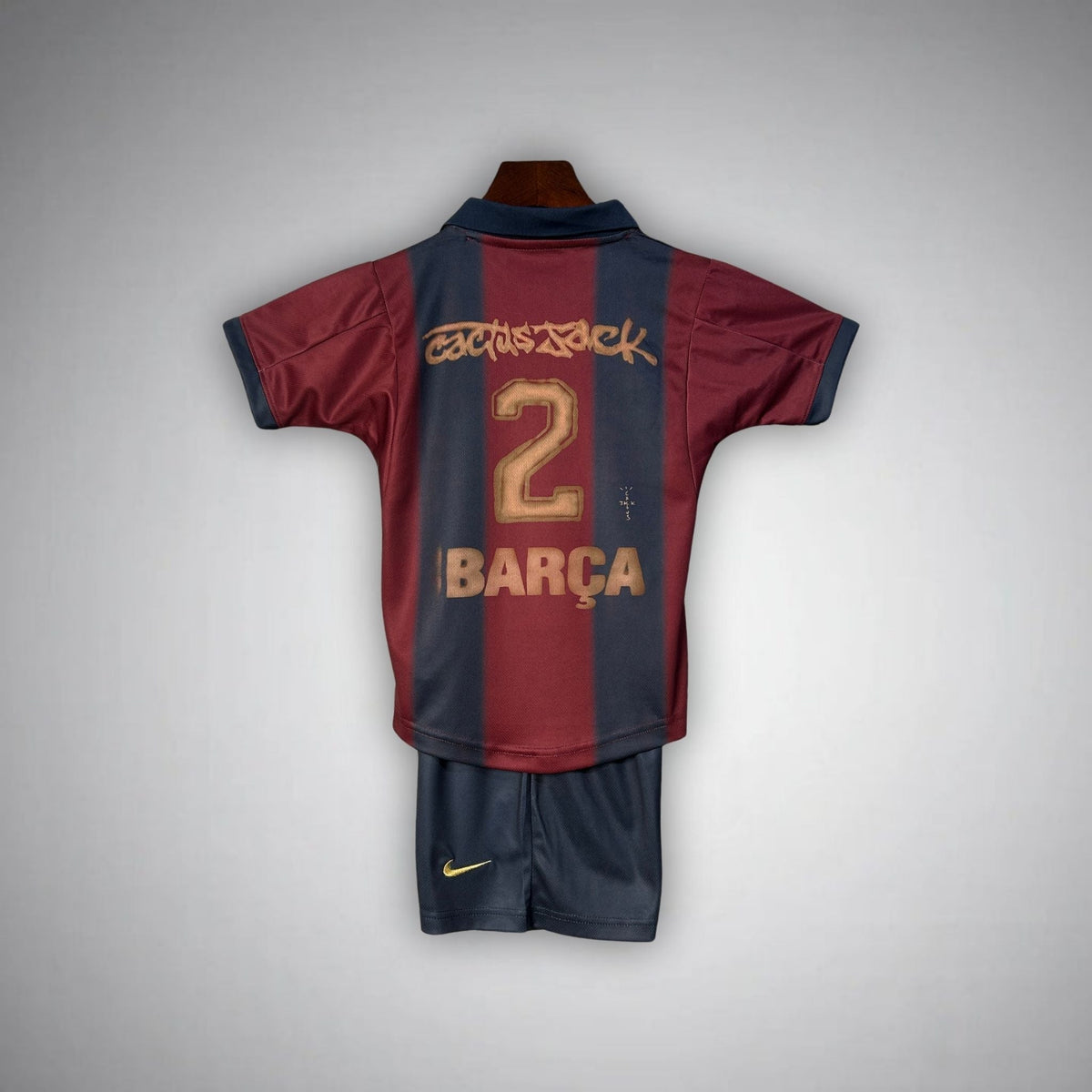 2000/01 FC Barcelona Retro x Cactus Jack Limited Edition Kids Size Home Kit from FootballPrestige.club - Premium Football Kits