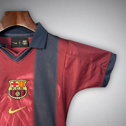 2000/01 FC Barcelona Retro x Cactus Jack Limited Edition Kids Size Home Kit from FootballPrestige.club - Premium Football Kits