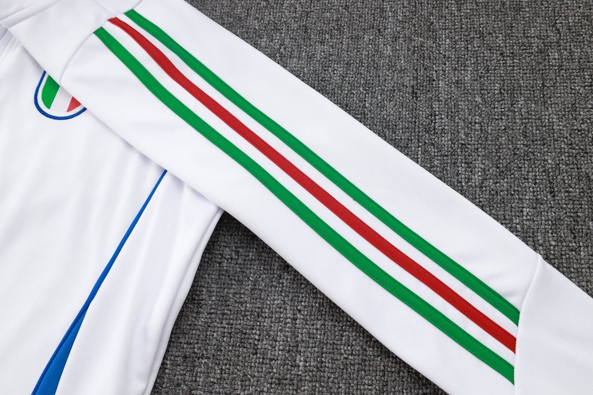 2024 Italy Blue and White Premium Tracksuit from FootballPrestige.club - Premium Football Kits