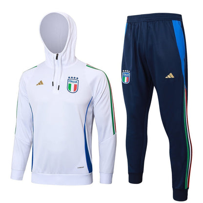 2024 Italy Blue and White Premium Tracksuit from FootballPrestige.club - Premium Football Kits