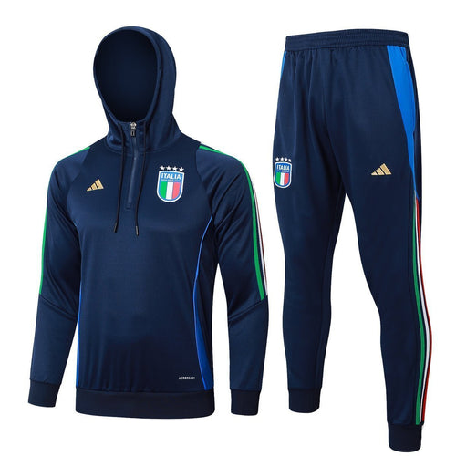 2024 Italy Dark Blue Premium Tracksuit from FootballPrestige.club - Premium Football Kits