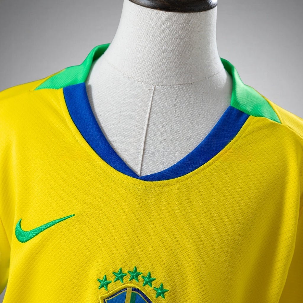 2026 Brazil Home Kids Size Kit from FootballPrestige.club - Premium Football Kits