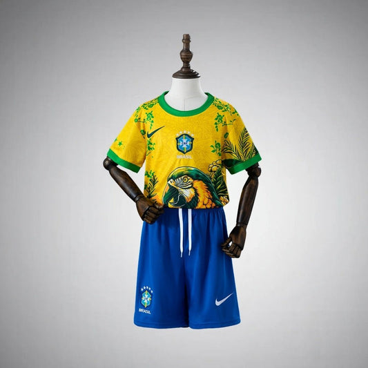 2026 Brazil "Rio Wings" Kids Size Kit from FootballPrestige.club - Premium Football Kits