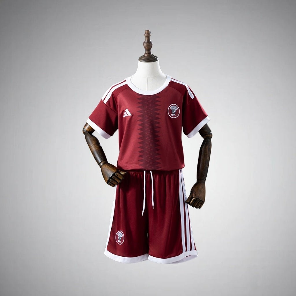 2026 Qatar Home Kids Size Kit from FootballPrestige.club - Premium Football Kits
