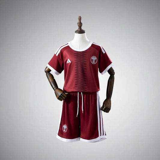2026 Qatar Home Kids Size Kit from FootballPrestige.club - Premium Football Kits