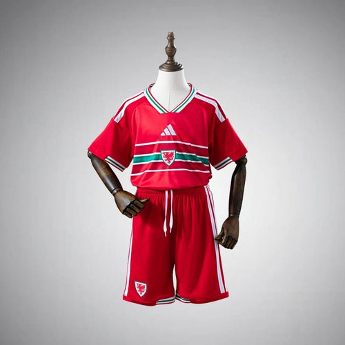 2026 Wales Home Kids Size Kit from FootballPrestige.club - Premium Football Kits