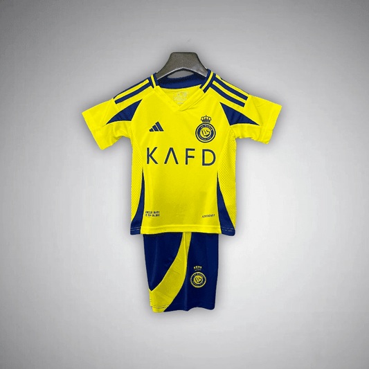 24/25 Al-Nassr Home Kids Size Kit from FootballPrestige.club - Premium Football Kits