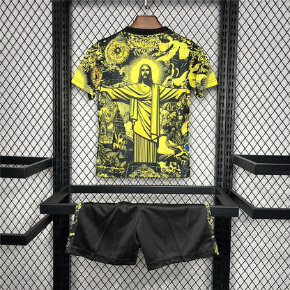 24/25 Brazil "Jesus" Premium Yellow Kit from FootballPrestige.club - Premium Football Kits