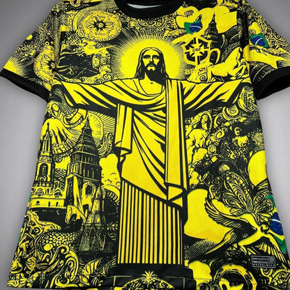 24/25 Brazil "Jesus" Premium Yellow Kit from FootballPrestige.club - Premium Football Kits