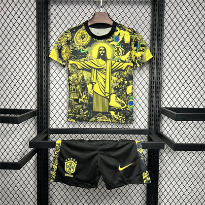24/25 Brazil "Jesus" Premium Yellow Kit from FootballPrestige.club - Premium Football Kits