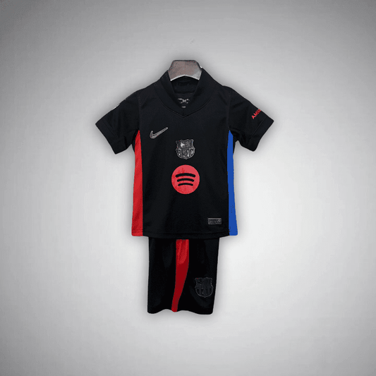 24/25 FC Barcelona Away Kids Size Kit from FootballPrestige.club - Premium Football Kits