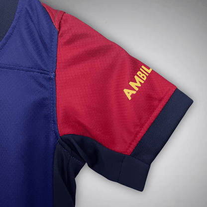 24/25 FC Barcelona Home Kids Size Kit from FootballPrestige.club - Premium Football Kits
