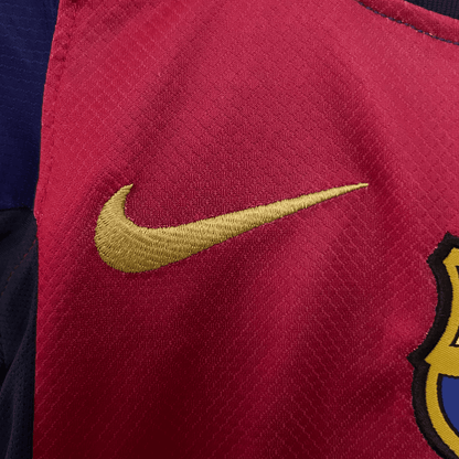 24/25 FC Barcelona Home Kids Size Kit from FootballPrestige.club - Premium Football Kits