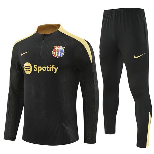 24/25 FC Barcelona Training Kids Size Gold Tracksuit from FootballPrestige.club - Premium Football Kits