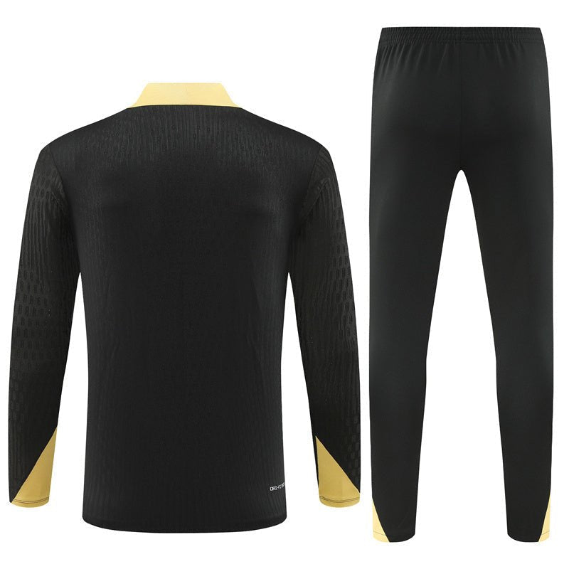 24/25 FC Barcelona Training Kids Size Gold Tracksuit from FootballPrestige.club - Premium Football Kits