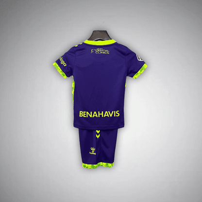 24/25 Málaga Away Kids Size Kit from FootballPrestige.club - Premium Football Kits