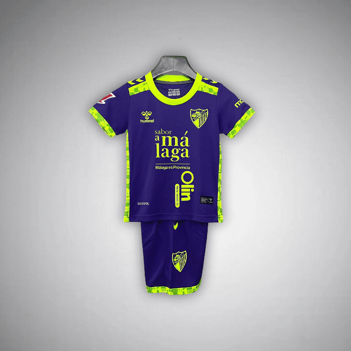 24/25 Málaga Away Kids Size Kit from FootballPrestige.club - Premium Football Kits