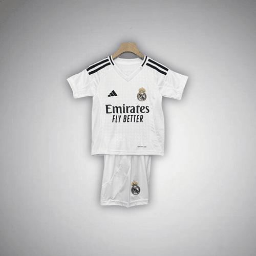 24/25 Real Madrid Home Kids Size Kit from FootballPrestige.club - Premium Football Kits