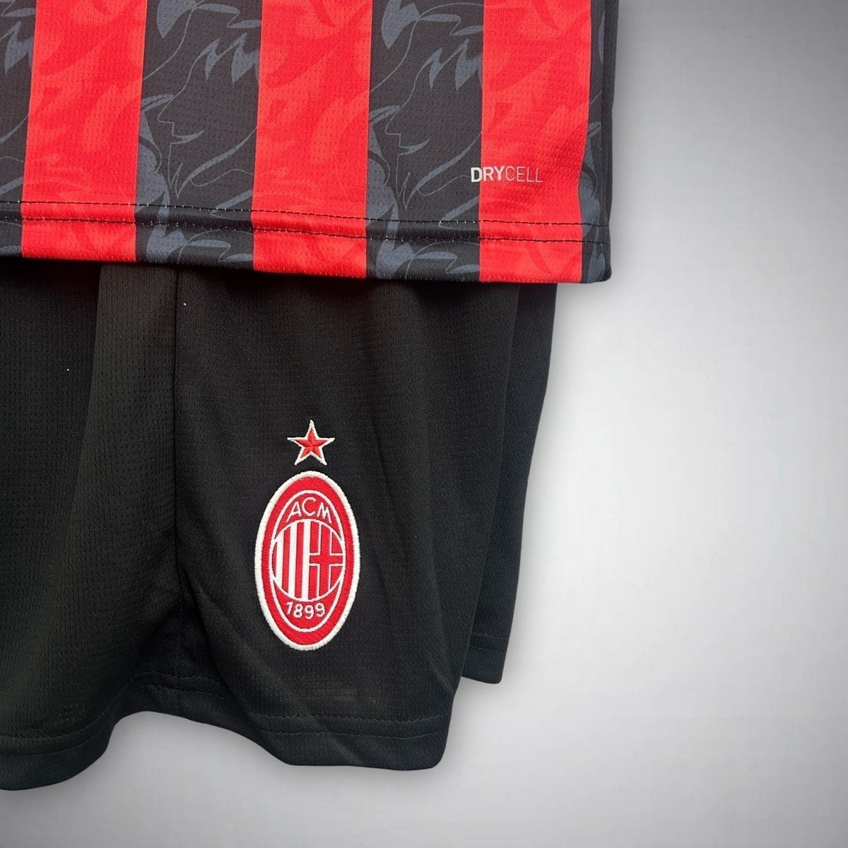 25/26 AC Milan Home Kids Size Kit from FootballPrestige.club - Premium Football Kits