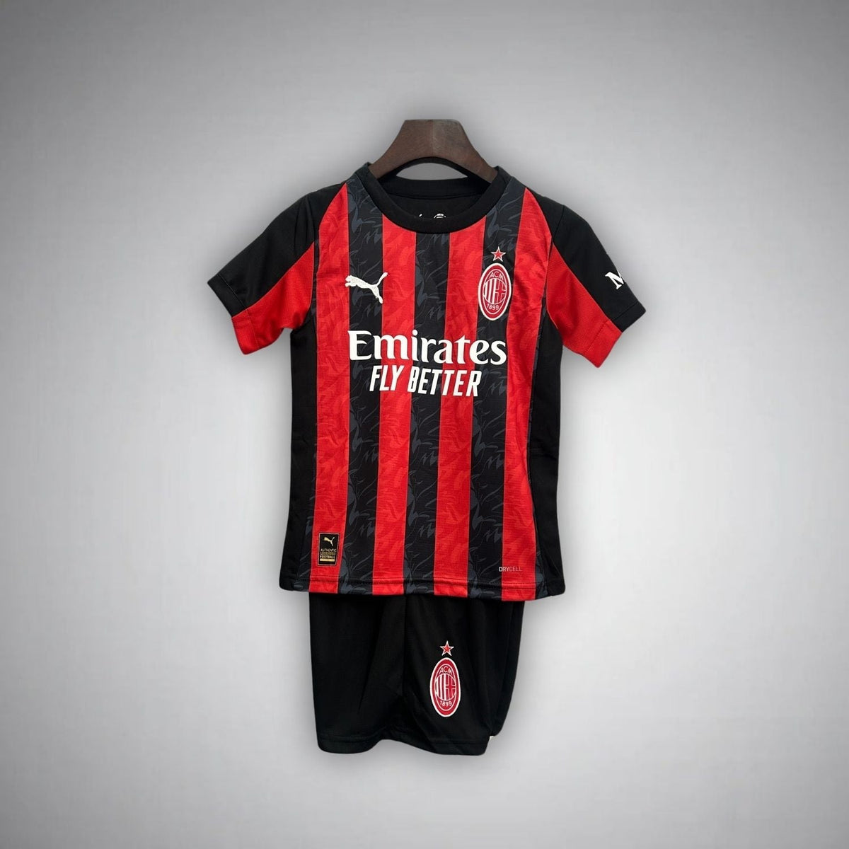 25/26 AC Milan Home Kids Size Kit from FootballPrestige.club - Premium Football Kits