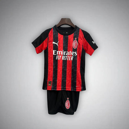 25/26 AC Milan Home Kids Size Kit from FootballPrestige.club - Premium Football Kits
