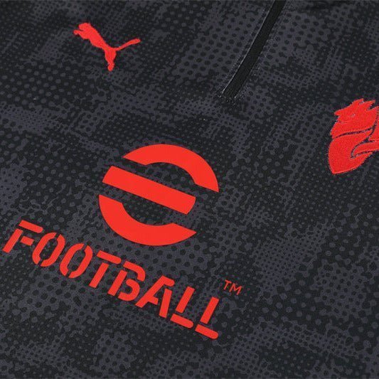 25/26 AC Milan Training Black Kids Size Tracksuit from FootballPrestige.club - Premium Football Kits