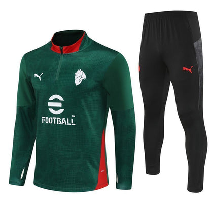 25/26 AC Milan Training Green Kids Size Tracksuit from FootballPrestige.club - Premium Football Kits