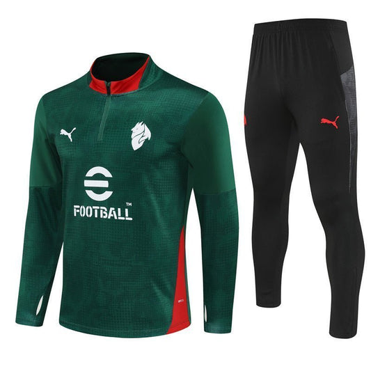 25/26 AC Milan Training Green Tracksuit from FootballPrestige.club - Premium Football Kits