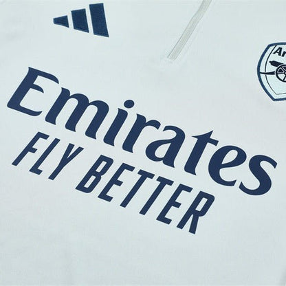25/26 Arsenal Training White Kids Size Tracksuit from FootballPrestige.club - Premium Football Kits