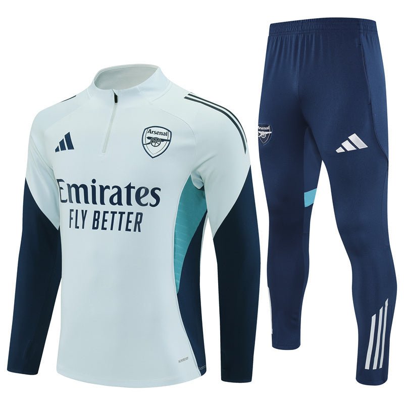 25/26 Arsenal Training White Kids Size Tracksuit from FootballPrestige.club - Premium Football Kits