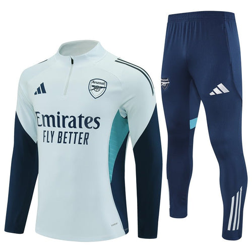 25/26 Arsenal Training White Kids Size Tracksuit from FootballPrestige.club - Premium Football Kits