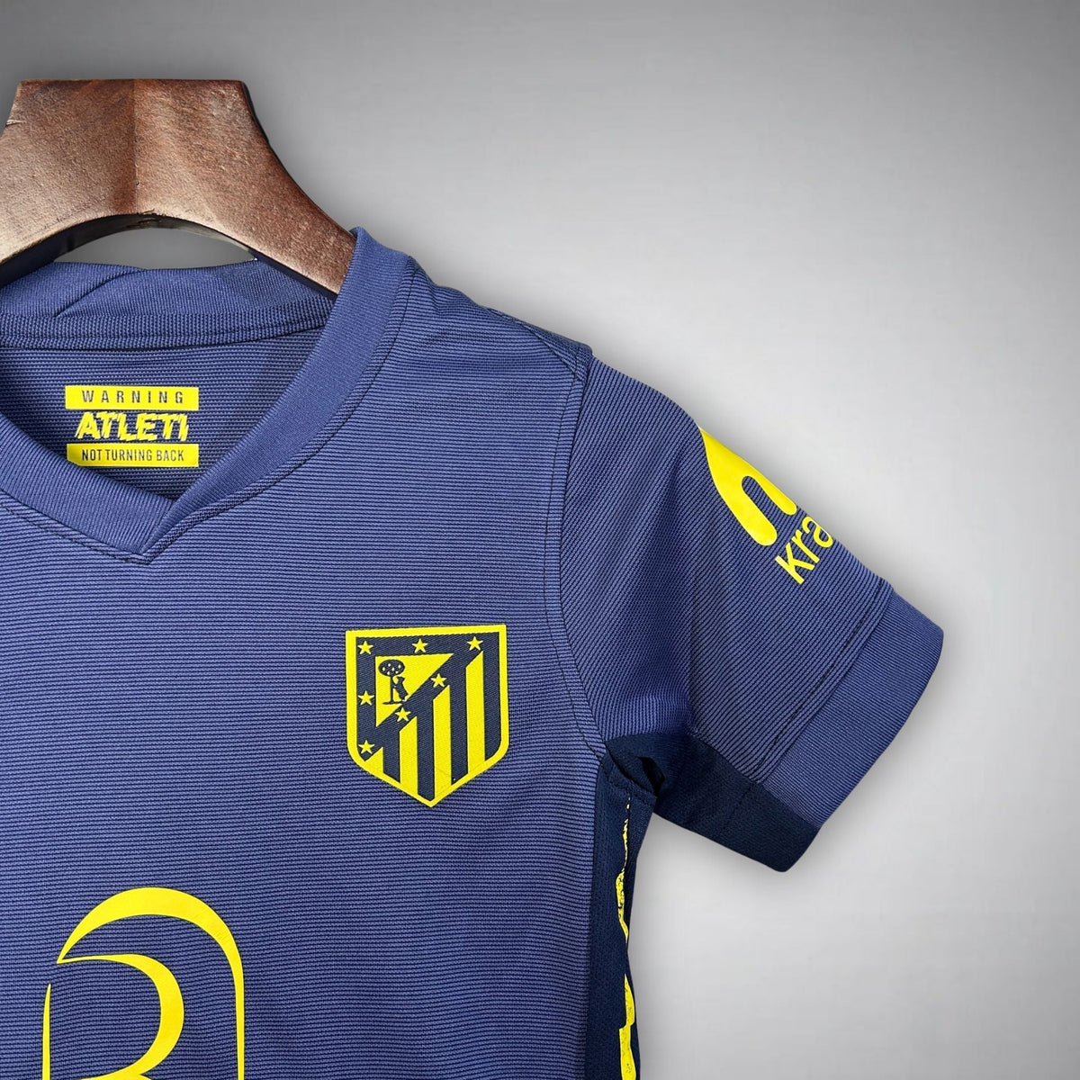 25/26 Atletico Madrid Away Kids Size Kit from FootballPrestige.club - Premium Football Kits