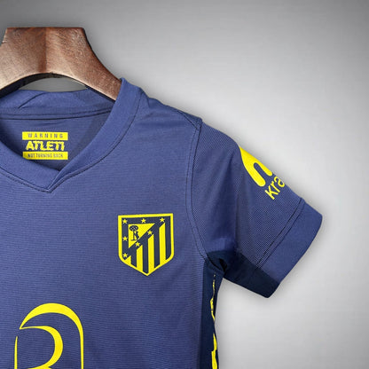 25/26 Atletico Madrid Away Kids Size Kit from FootballPrestige.club - Premium Football Kits