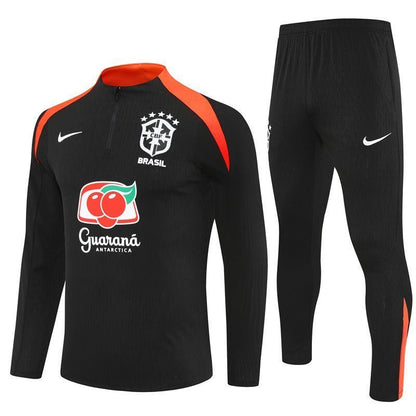 25/26 Brazil Training Black Kids Size Tracksuit from FootballPrestige.club - Premium Football Kits