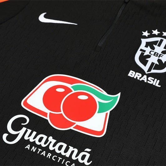 25/26 Brazil Training Black Tracksuit from FootballPrestige.club - Premium Football Kits