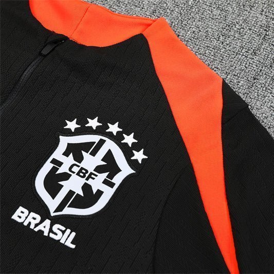 25/26 Brazil Training Black Tracksuit from FootballPrestige.club - Premium Football Kits