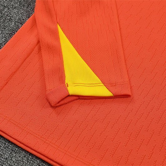 25/26 Brazil Training Orange Tracksuit from FootballPrestige.club - Premium Football Kits