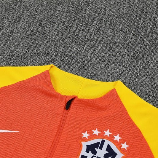 25/26 Brazil Training Orange Tracksuit from FootballPrestige.club - Premium Football Kits