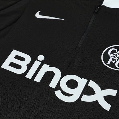 25/26 Chelsea Black Tracksuit from FootballPrestige.club - Premium Football Kits