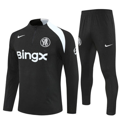 25/26 Chelsea Black Tracksuit from FootballPrestige.club - Premium Football Kits