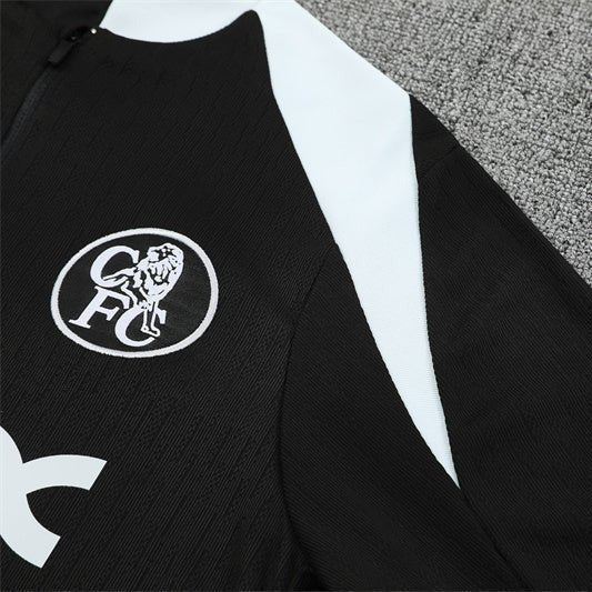 25/26 Chelsea Black Tracksuit from FootballPrestige.club - Premium Football Kits