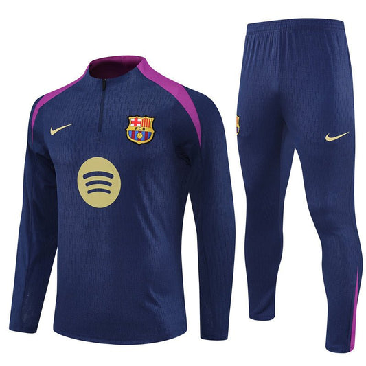 25/26 FC Barcelona Half Zip Training Blue/Purple Kids Size Tracksuit from FootballPrestige.club - Premium Football Kits