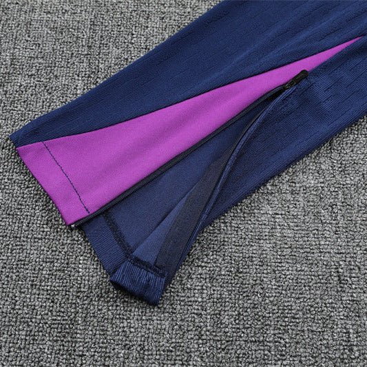 25/26 FC Barcelona Half Zip Training Blue/Purple Tracksuit from FootballPrestige.club - Premium Football Kits