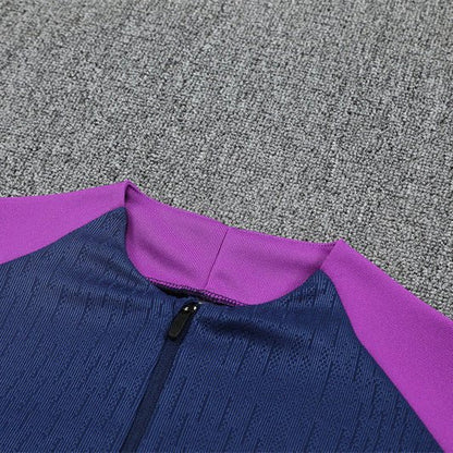 25/26 FC Barcelona Half Zip Training Blue/Purple Tracksuit from FootballPrestige.club - Premium Football Kits